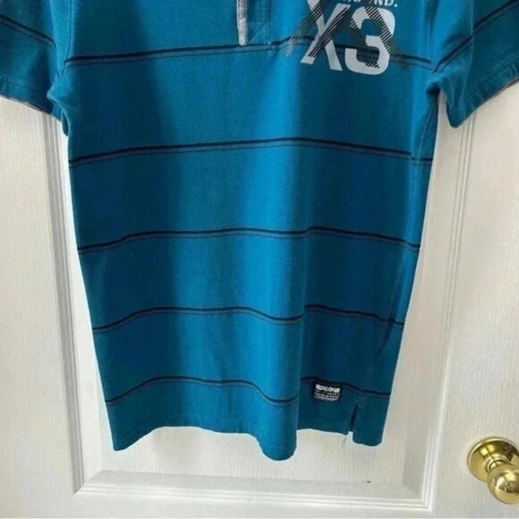 AdiXion Mens Polo Shirt Short Sleeves Green with Black Stripes Size Medium - Picture 5 of 13
